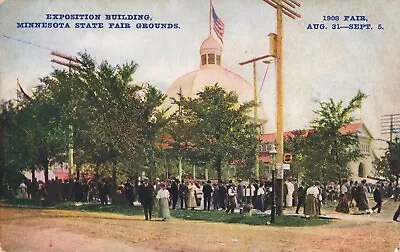 Exposition Building Minnesota State Fair Grounds St. Paul MN - 1908 VTG PC • $6.29