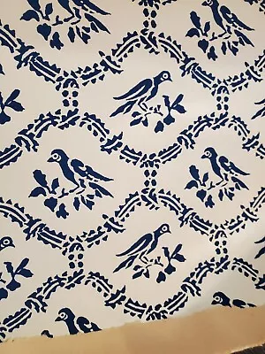 HTF Vtg Brunschwig & Fils Wallpaper  Little Bird  Tan Blue Single Roll Nos  • $40