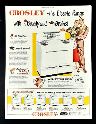 Crosley Electric Stove Ad Vintage 1949 Kitchen Oven Range Original Advertisement • $14.93