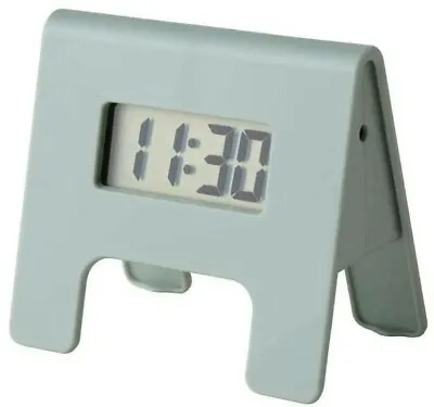 Ikea Digital Alarm Clock KUPONG Retro Small Bedside Gray Green Home Decor 6x4cm • £6.79