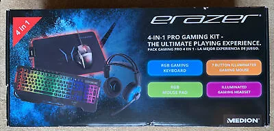 Medion : Erazer : 4 In 1 : Pro Gaming Kit : Brand New : Sealed Box : Black • $24.95