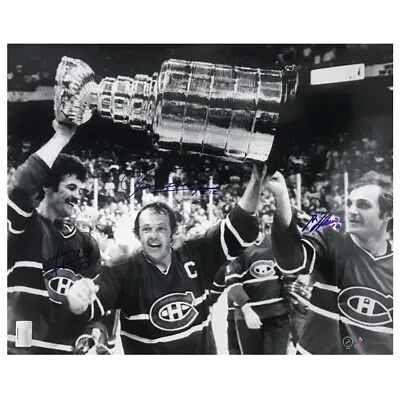 LAMBERT COURNOYER LAFLEUR Signed Montreal Canadiens 16 X 20 Photo - 79214 • $319.99