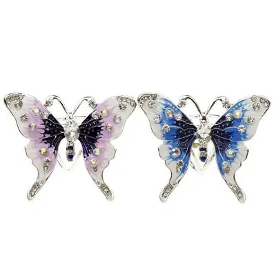 £3.92 • Buy Butterfly Crystal Scarf Ring Scarves Slide Buckle Clip Wrap Holder Women Crystal