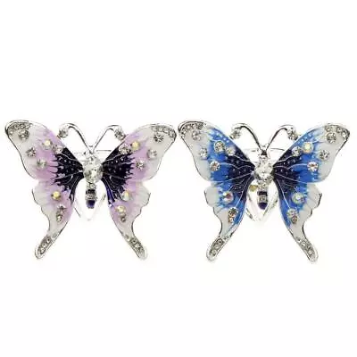 £3.92 • Buy Butterfly Crystal Scarf Ring Scarves Slide Buckle Clip Wrap Holder Women Crystal