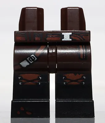 Lego Dark Brown Hips Legs Black Boots Belt Strap Silver Buckles Knee Pads • $3.49