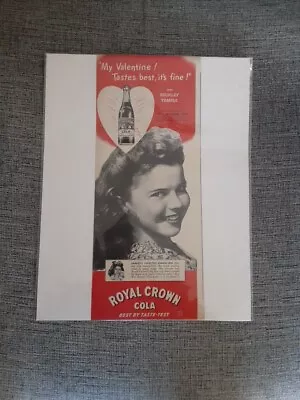 Vintage 1940's Shirley Temple Royal Crown Cola Life Magazine Print Ad • $6.99