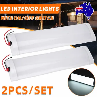 $18.59 • Buy 2x LED Strip Lights Bar Car 12V Caravan Boat Fishing Camping Light Interior Lamp