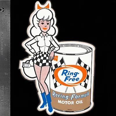 RING FREE Macmillan Motor Oil - Original Vintage 1960’s Racing Decal/Sticker B • $12.95