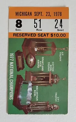 $75 • Buy Notre Dame Vs. Michigan - THE REUNION GAME Sept. 1978 - Montana & Leach - TICKET