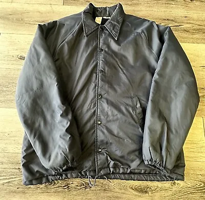 Vintage Montgomery Ward Jacket Size Large Navy Blue Nylon Sherpa Lined • $30