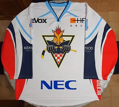 Khl Zagreb Wild Boars Ice Hockey Match Worn Shirt Jersey Trikot Croatia Rare • $111