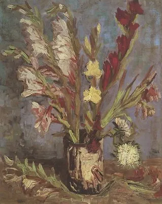 Vase With Gladioli Paris Van Gogh VG272 Repro Art Print A4 A3 A2 A1 • £11.99