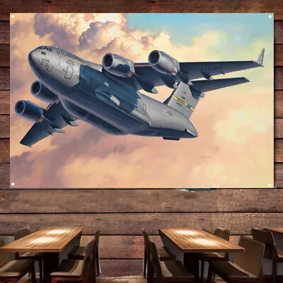 C-17A Globemaster US Transport Aircraft Poster Banner & Flag Aviation Art Works • $26.35