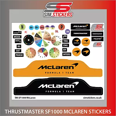 Thrustmaster SF1000 Wheel Stickers For Car Simulator IRacing Decals - McLaren • £12