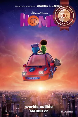 Home 3d Cartoon 2015 Original Official Cinema Movie Film Print Premium Poster • $119.95