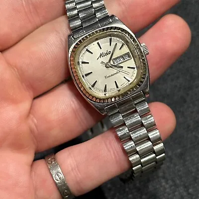 Mido Commander Automatic Silver Dial Stainless Steel Lady's Watch SWISS VINTAGE • $400