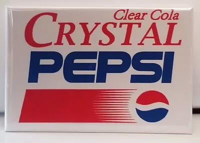 Crystal Pepsi MAGNET 2  X 3  Refrigerator Soda Pop Vintage Retro Sign Ad 80s • $6.95