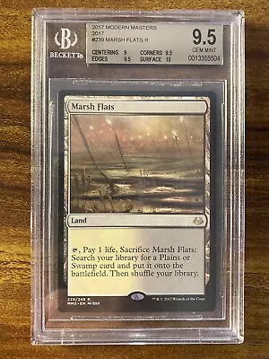 MTG✨MARSH FLATS✨Modern Masters (2017) BGS 9.5 GEM MINT W/10 RARE Sac/Fetch LAND • $228.50