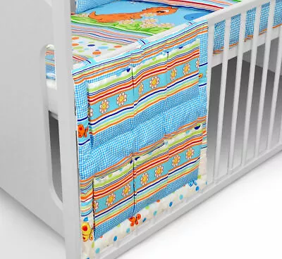 Cot Tidy Organiser Bed Nursery Hanging Storage 6 Pocket 100% Cotton Dino Blue • £9.99