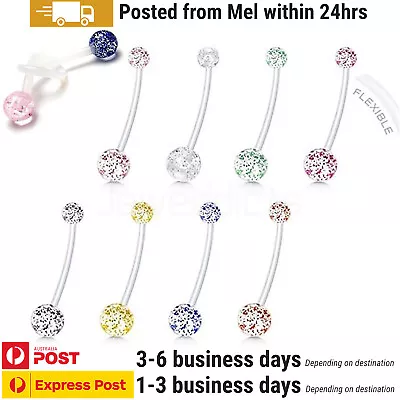 4 Or 8 PCS Maternity Belly Bar Long Pregnancy Navel Ring Piercing Body Jewellery • $6.99