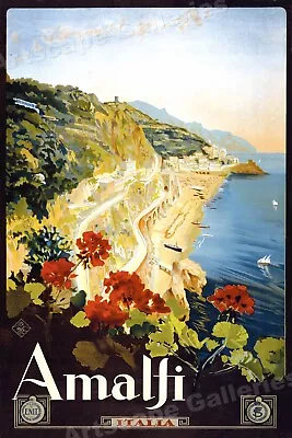 Amalfi Italy 1920s Vintage Style Travel Art Poster - 16x24 • $13.95