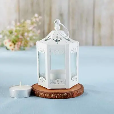 White Hexagon Mini Decorative Lantern Set Of 6 - Rustic Wedding Decoration Or... • $37.77