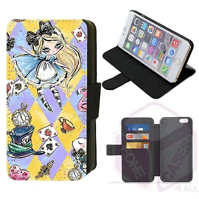 Alice Wonderland Whimsical IPhone/Pixel/Galaxy Printed Flip/Wallet Phone Case (A • £10.99