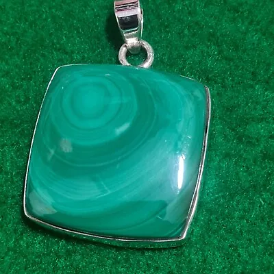  Malachite Pendant Sterling Silver Stunning Quality FromHigh Grade Zambian Mine  • £20