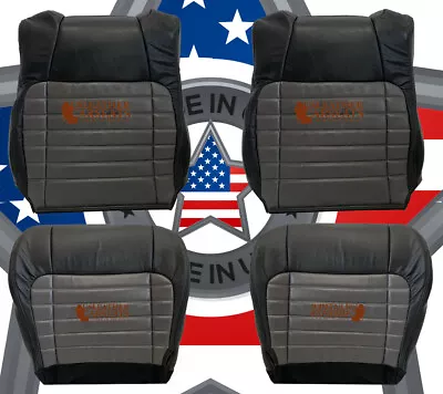 2001 02 2003 F150 Harley Davidson Full Front Seat Leather Seat Covers 2 Tone BLK • $579.99