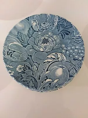 Set Of 6 Myott Meakin Blue White  Floral/Fruit Chintz 7  Side/Dessert Plates • $50