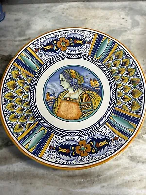 Deruta Italian Pottery Handpainted Lady/Woman Portrait 14  Plate Charger Platter • $79