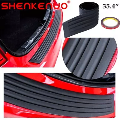 41  Black Car Rear Bumper Protector Trim Rubber Trunk Sill Plate Cover Pad Guard • $12.99