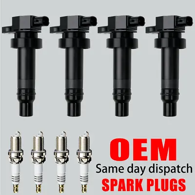 4 Ignition Coil & 4 Spark Plug For Kia Rio Hyundai Accent Kia Rio 1.6L L4 UF636 • $44.35