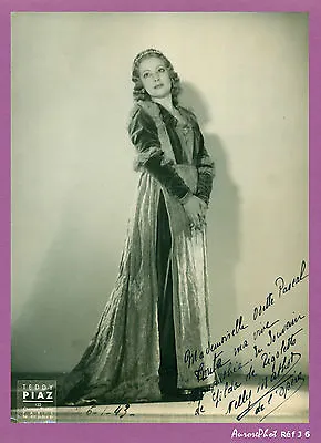 Studio Piaz: Dedicated Photo Of Nely Mathot Soprano Opera-comic 1943-j6 • $53.35