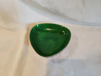 Vintage Enameled Copper Statham Mid Century Modern Metal Dish Green MCM  • $24.99