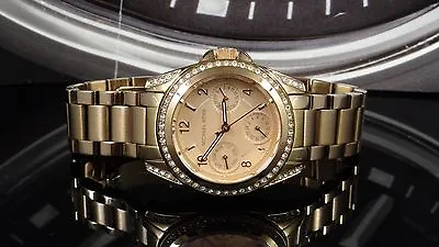 Michael Kors MK5613 Mini Blair Rose Gold Tone Crystal Bezel Women's Watch $275 • $130.14