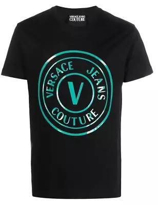 New Versace Mens T Shirt Short Sleeve Black American Size Cotton  AUTHENTIC • $55.02