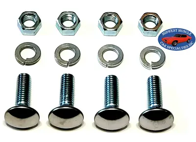 Ford 3/8-16x1-1/4  Stainless Capped Round Head Front Rear Bumper Bolts Nuts 4p J • $17.19