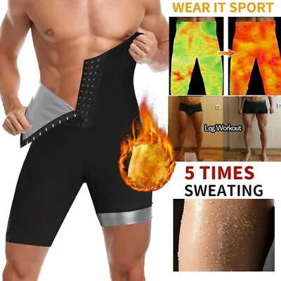 Mens Gym Thermo Tights Sweat Sauna Shorts Slim Body Shaper Pants For Weight Loss • $4.99