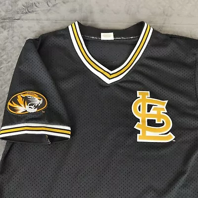 Missouri Tigers X St Louis Cardinals Jersey V Neck Black Short Sleeve Men Small • $23