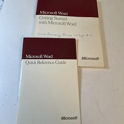 1989 GETTING STARTED WITH MICROSOFT WORD 4.0 FOR APPLE MACINTOSH & Ref Guide • $10.50