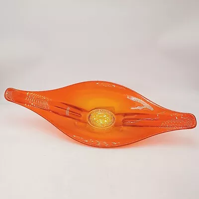 Vintage Viking Glass Persimmon 21in  Oval Orange Deep Bowl. Pre-owned  • $71.20