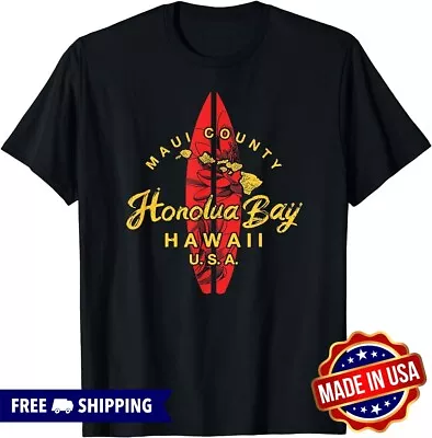 Hawaii Maui Hawaiian Islands Honolua Bay Surfing T-shirt Made In USA S-5XL • $18.99