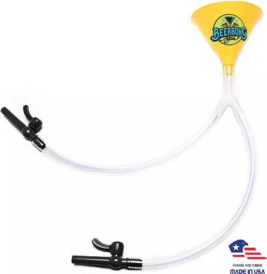 Large Double Beer Bong Funnel | Yellow Funnel | Black Valve | Drinking Funnel • $44.15