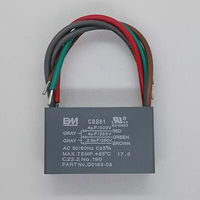 New CBB61 4uF+4uF+2.5uF 300V/250V AC 5 Wire BM Capacitor For Ceiling Fan Motor • $3.75