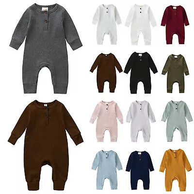 Newborn Baby Boy Girls Cotton Romper Jumpsuit Overalls Bodysuit Clothing Outfits • $25.88