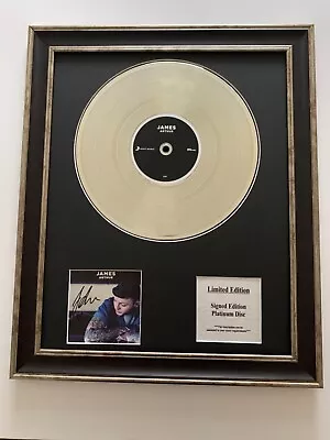 Signed/autographed James Arthur Cd Framed Platinum Disc Presentation. Disk • £279.99