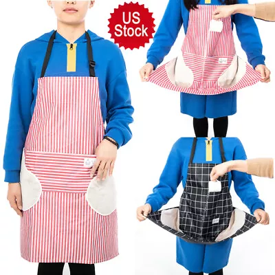 Adjustable Bib Apron Dress Men Women Kitchen Restaurant Chef Classic Cooking Bib • $31.99