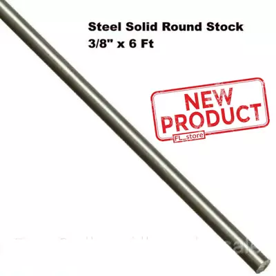 Steel Solid Round Stock 3/8  X 6 Feet Unpolished Cold Finish Rod Alloy 1018 NEW • $20.95