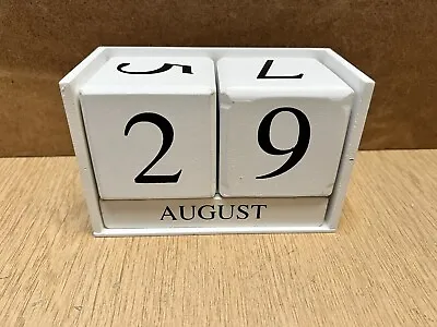 £5.99 • Buy Wooden Cube Calendar Permanent Calendar Decoration